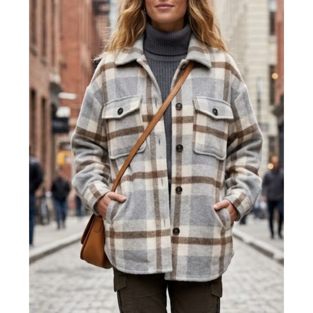 Women's Flannel Shacket Shirt Medium